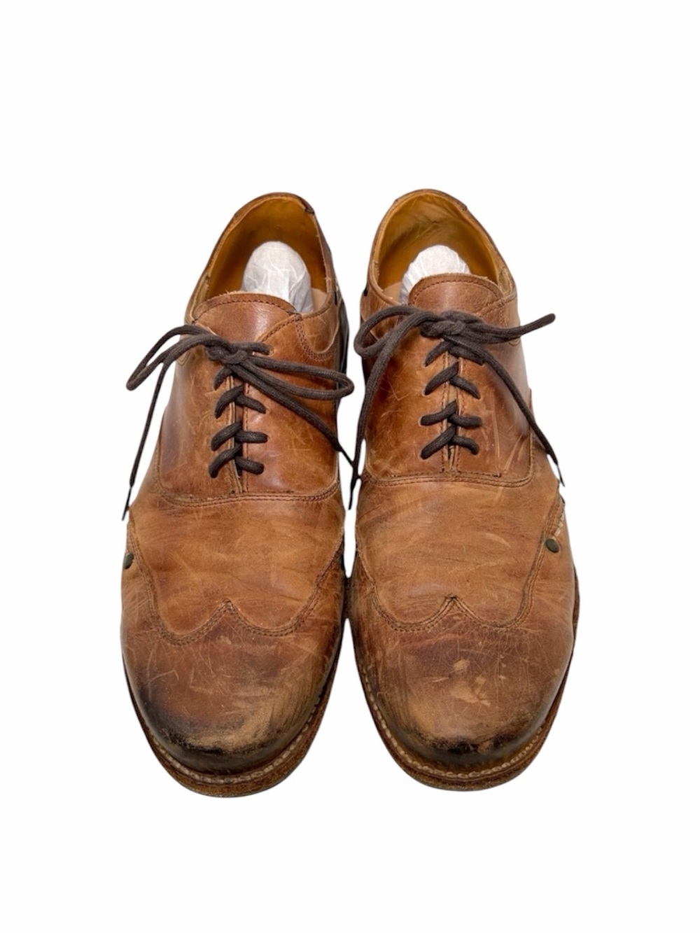 BED STU Brando Leather Wingtip Oxfords 
Men’s 10 Brown Distressed Cobbler Series
